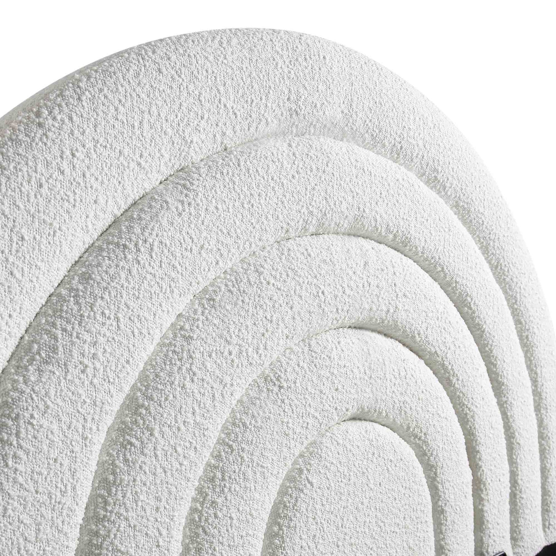 Archer White Boucle Ottoman Bed with Storage
