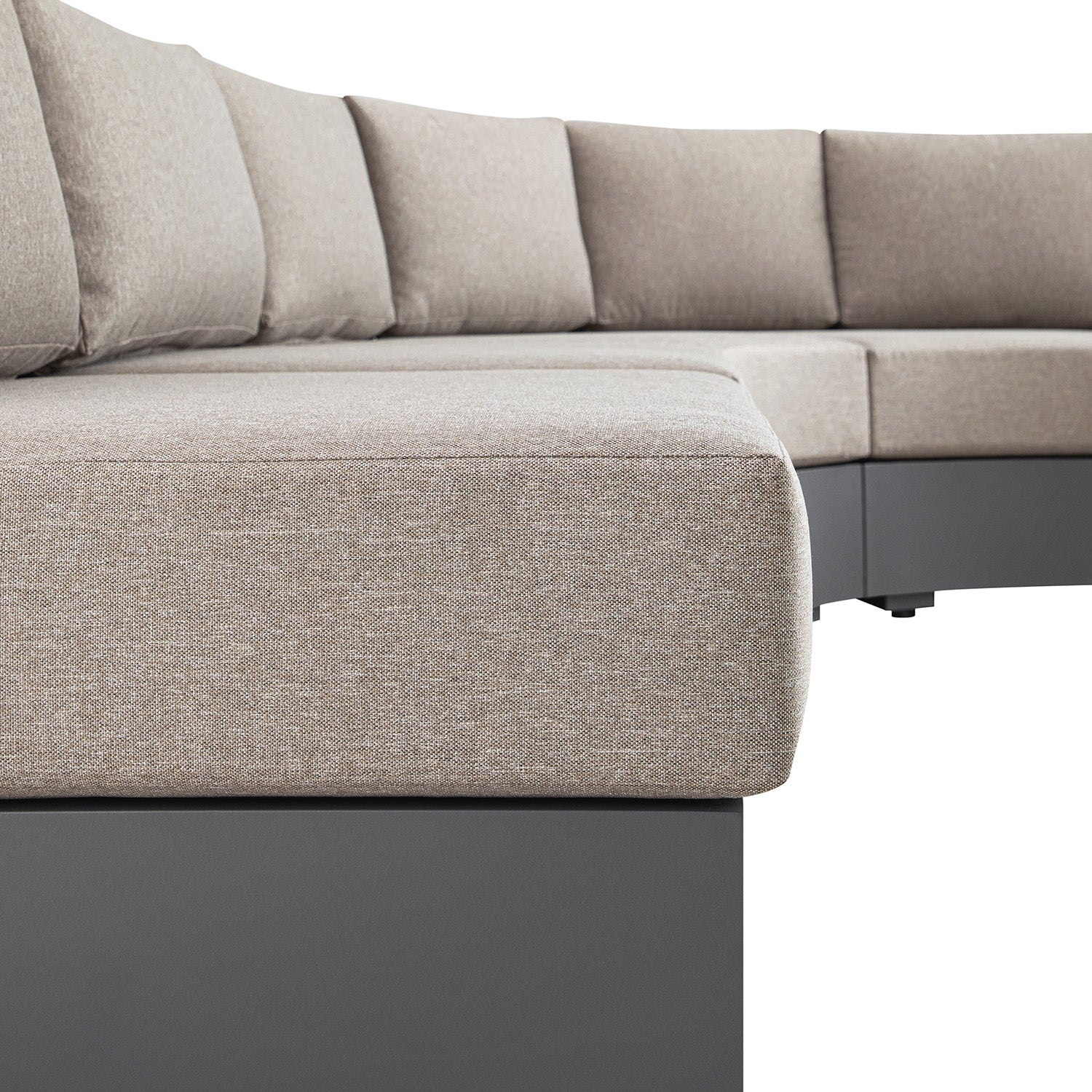Jardin Aluminium Outdoor Modular 6-Piece Curved Corner Sofa Set, Granite
