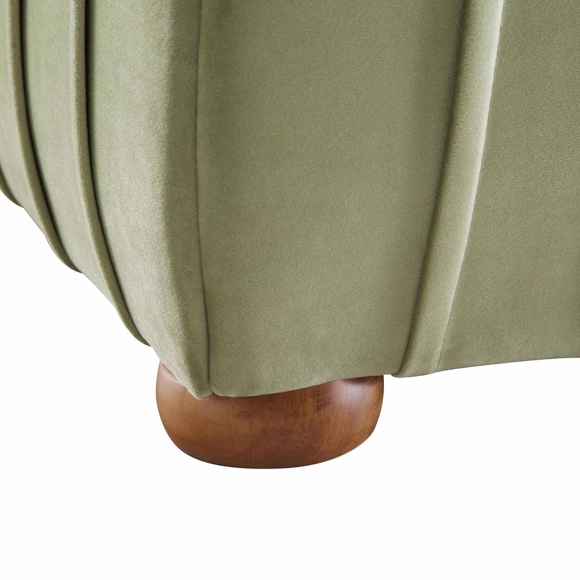 Helia Pleated Ottoman Bed with Storage, Lichen Velvet