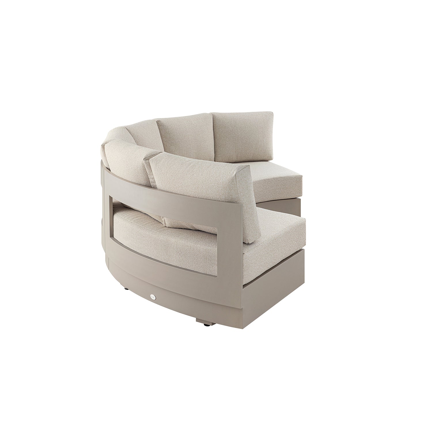 Jardin Aluminium Outdoor Modular Large 3-Piece Curved Sofa Set, Pumice