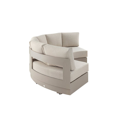 Jardin Aluminium Outdoor Modular Large 3-Piece Curved Sofa Set, Pumice