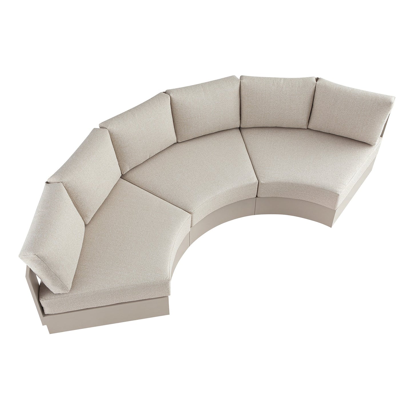 Jardin Aluminium Outdoor Modular Large 3-Piece Curved Sofa Set, Pumice