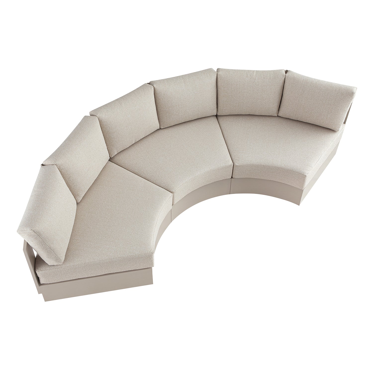 Jardin Aluminium Outdoor Modular Large 3-Piece Curved Sofa Set, Pumice