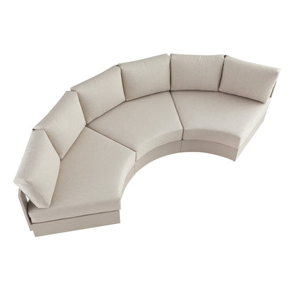 Jardin Aluminium Outdoor Modular Large 3-Piece Curved Sofa Set, Pumice