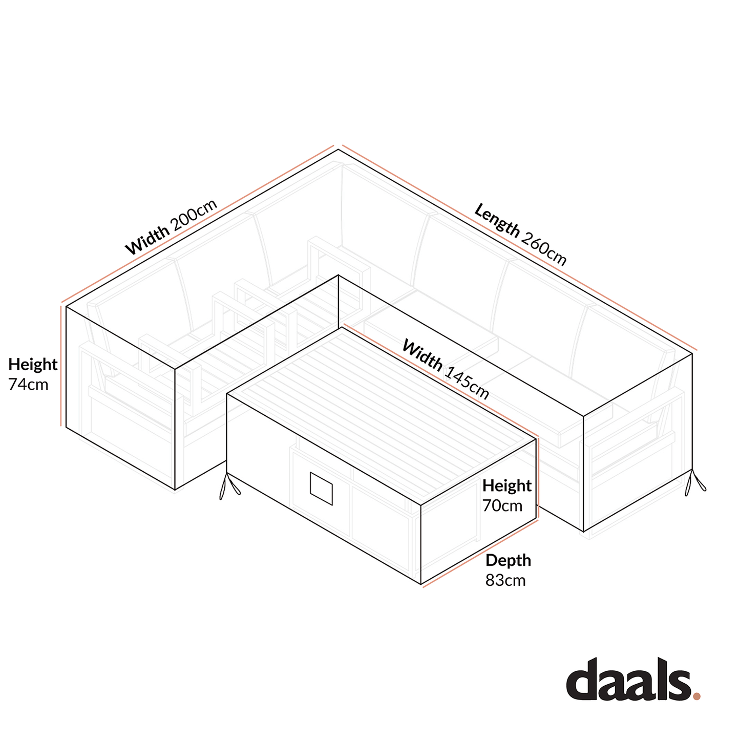 Garden Furniture Cover for Albany Aluminium Large Corner Casual Dining Set