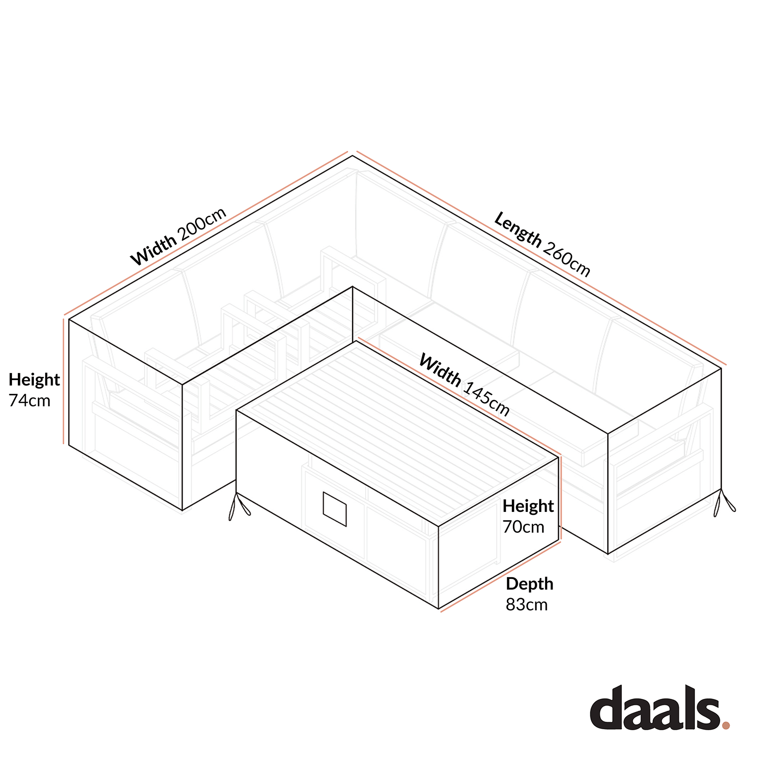 Garden Furniture Cover for Albany Aluminium Large Corner Casual Dining Set