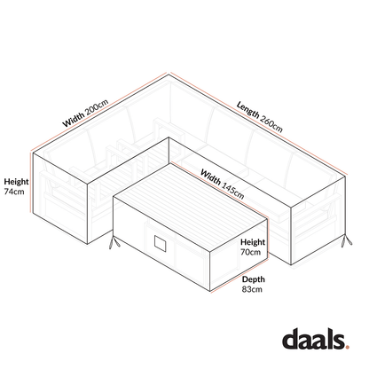 Garden Furniture Cover for Albany Aluminium Large Corner Casual Dining Set
