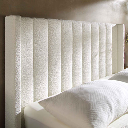 Wilton White Boucle TV Bed with Ottoman Storage