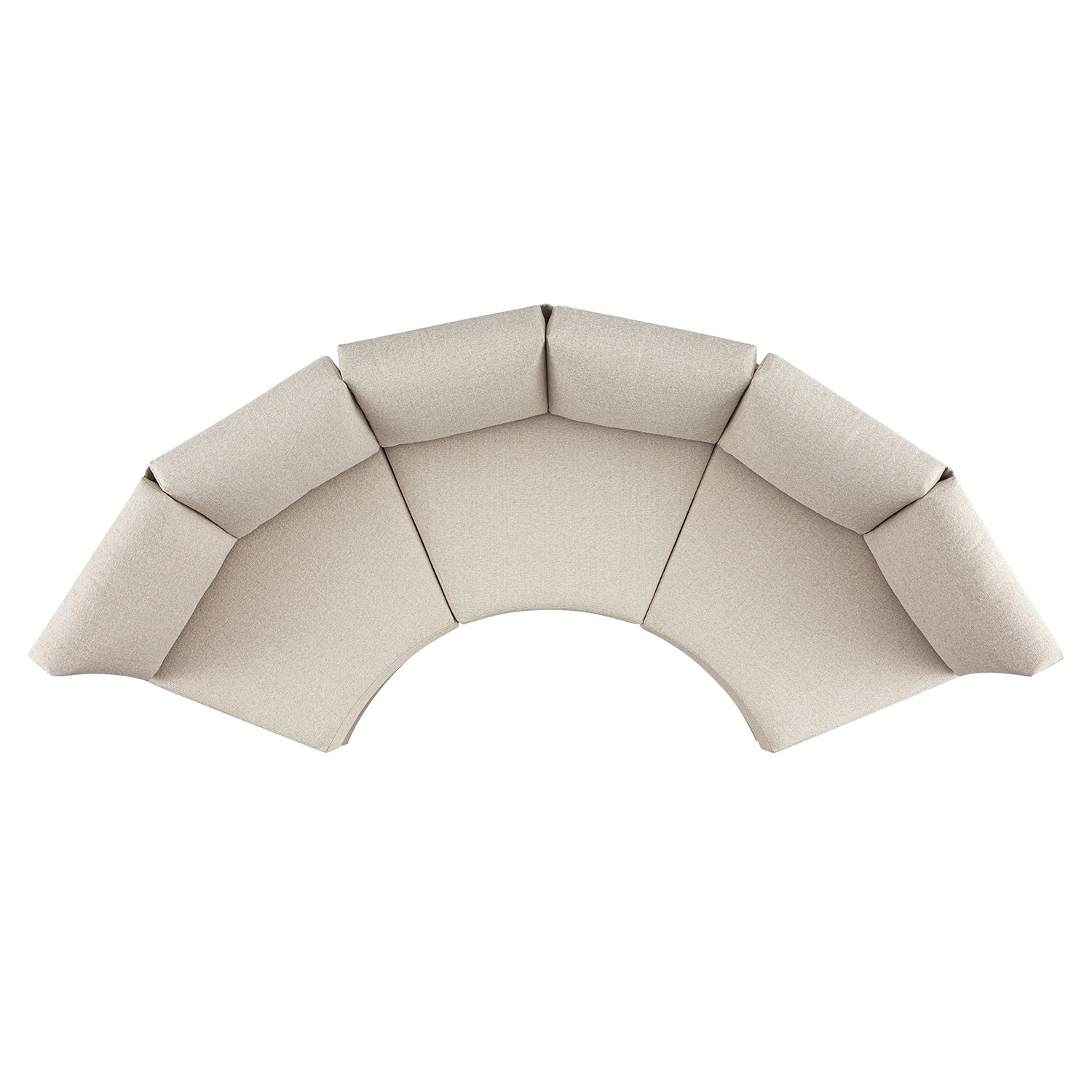 Jardin Aluminium Outdoor Modular Large 3-Piece Curved Sofa Set, Pumice