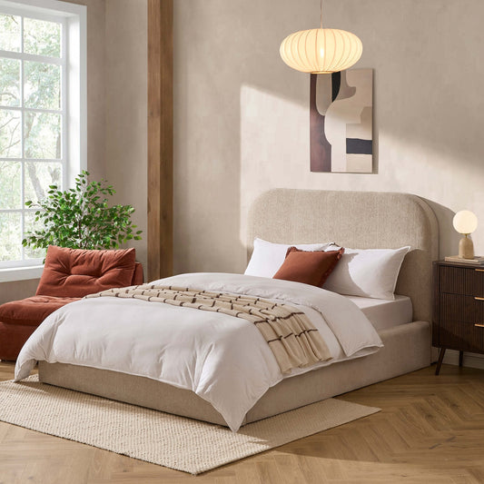 Aintree Ottoman Storage Bed - Textured Oatmeal