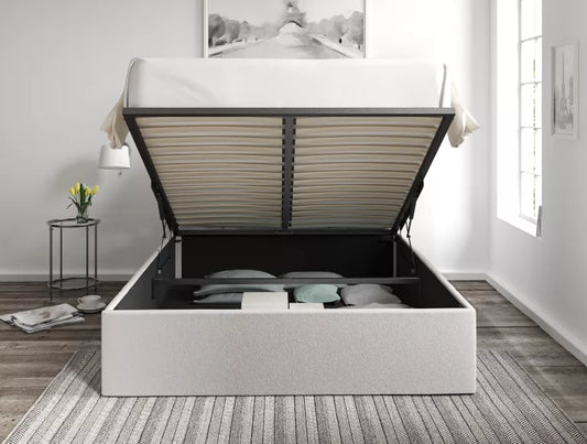 Amalfi Arran Natural Upholstered Ottoman Bed Frame Only – view 2