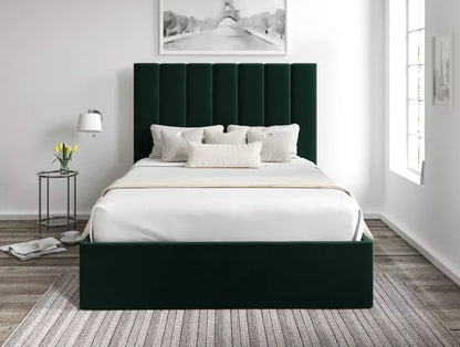 Amalfi Hugo Bottle Green Upholstered Ottoman Bed Frame Only