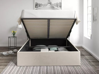 Amalfi Hugo Ivory Upholstered Ottoman Bed Frame Only
