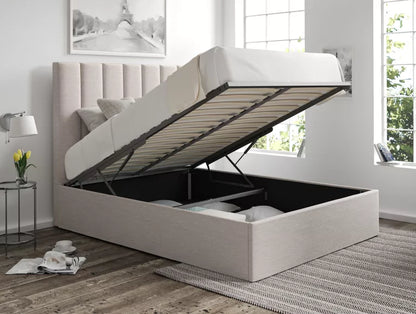 Amalfi Linea Fog Upholstered Ottoman Bed Frame Only – view 2