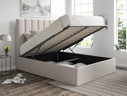 Amalfi Linea Fog Upholstered Ottoman Bed Frame Only – view 2