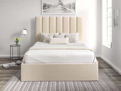 Amalfi Linea Linen Upholstered Ottoman Bed Frame Only