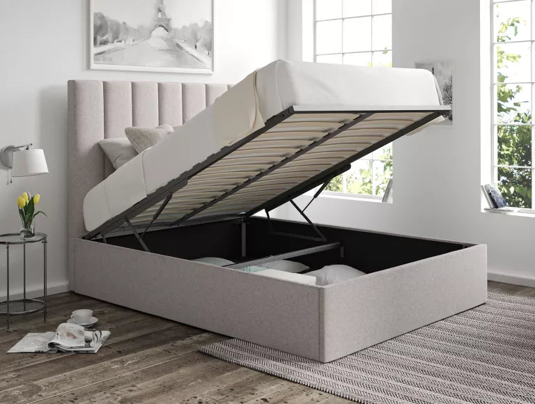 Amalfi Trebla Chalk Upholstered Ottoman Bed Frame Only