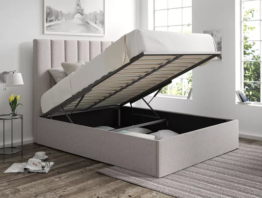 Amalfi Trebla Chalk Upholstered Ottoman Bed Frame Only – view 2