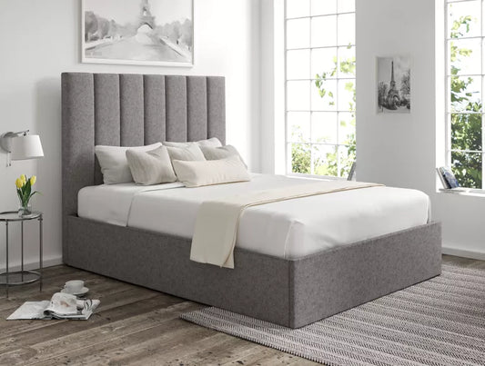 Amalfi Trebla Charcoal Upholstered Ottoman Bed Frame Only