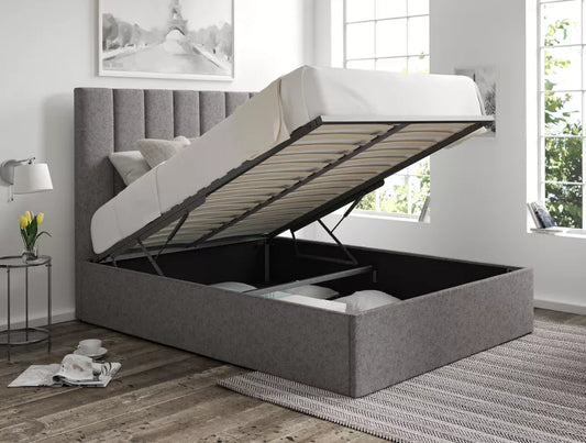 Amalfi Trebla Charcoal Upholstered Ottoman Bed Frame Only – view 2