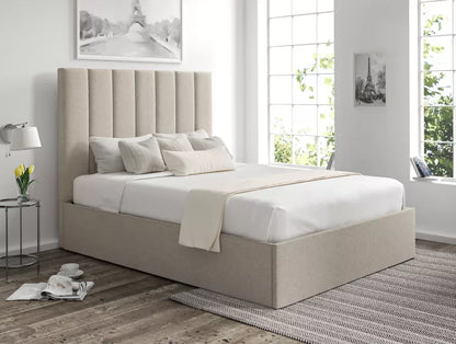 Amalfi Trebla Flax Upholstered Ottoman Bed Frame Only