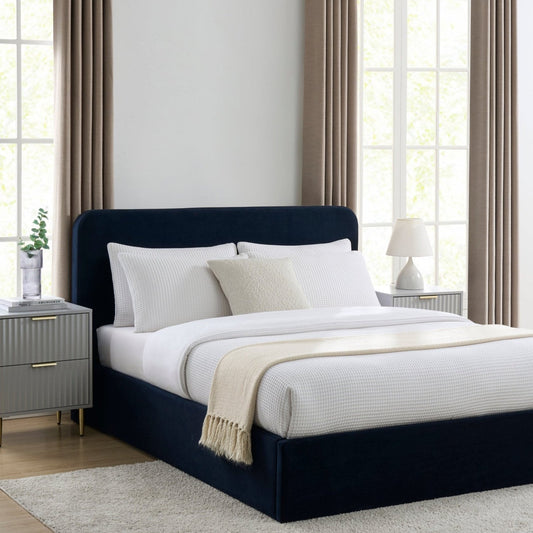 Ascot Ottoman Storage Bed - Navy