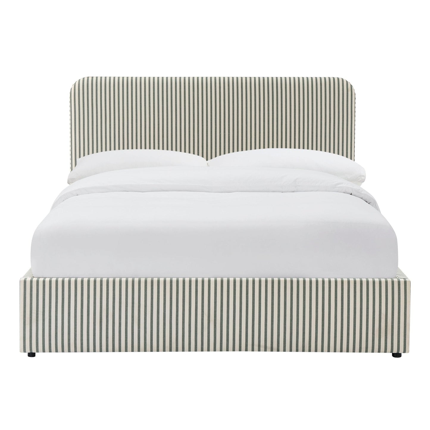 Ascot Ottoman Storage Bed - Sage Stripe