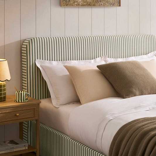 Ascot Ottoman Storage Bed - Sage Stripe