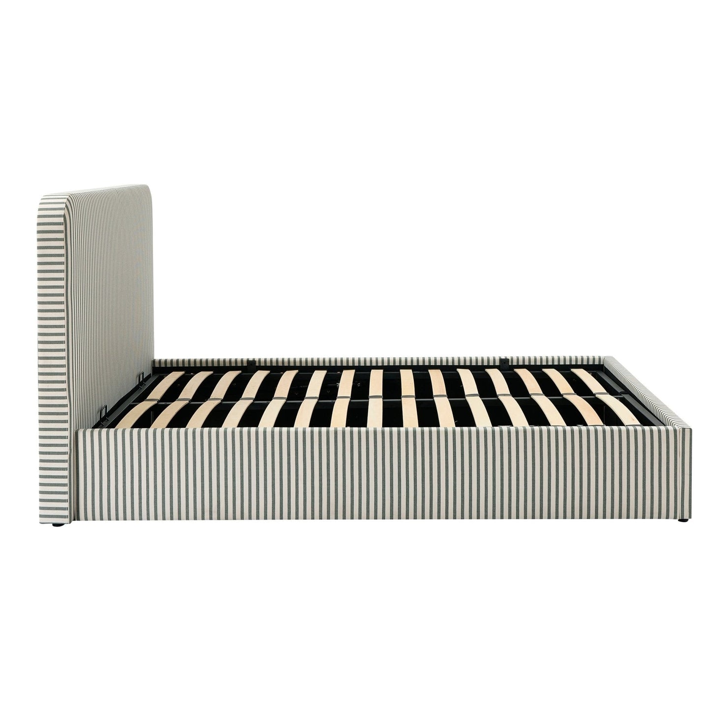 Ascot Ottoman Storage Bed - Sage Stripe