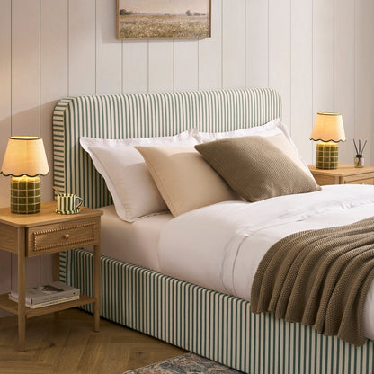Ascot Ottoman Storage Bed - Sage Stripe