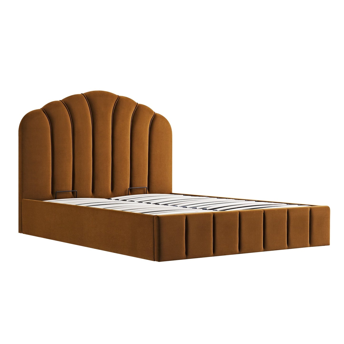 Hana Ottoman Bed with Storage, Cinnamon Velvet