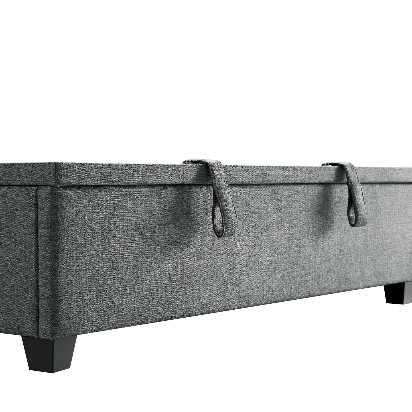 Chilworth Upholstered Ottoman Bed with Storage, Dark Grey Weave Fabric