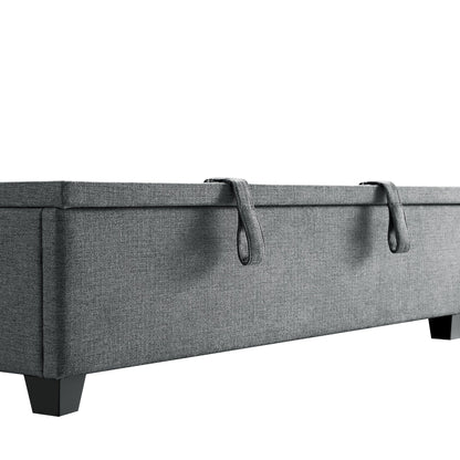Chilworth Upholstered Ottoman Bed with Storage, Dark Grey Weave Fabric