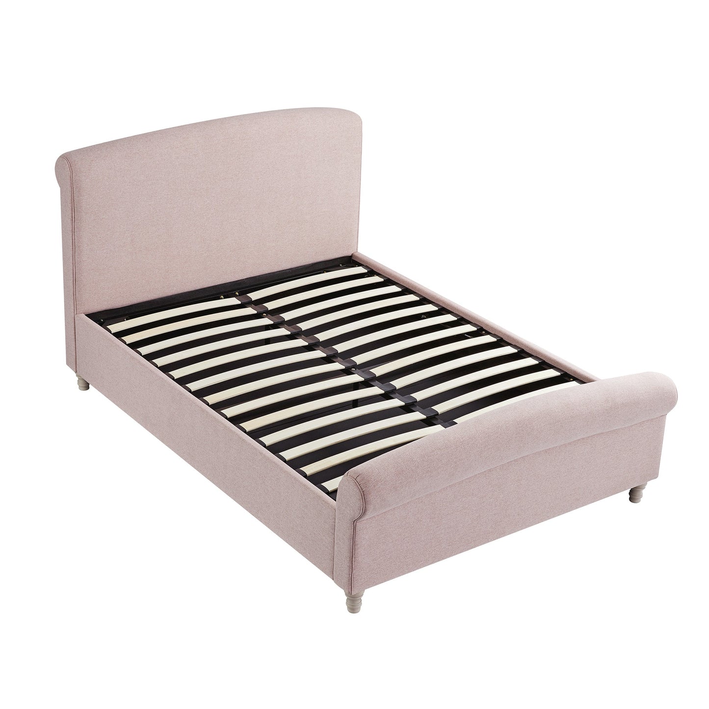 Porchester Ottoman Bed with Storage, Sleigh, Rosewater Pink Fabric