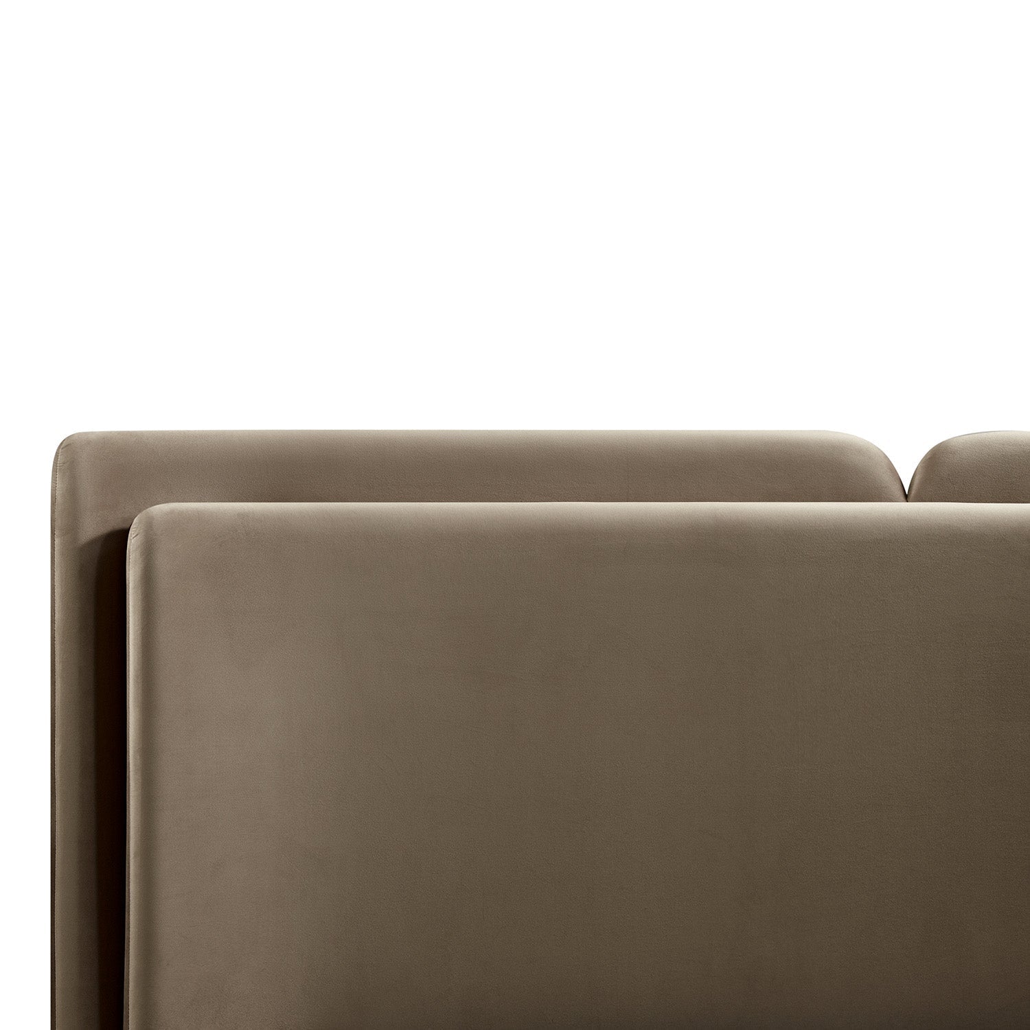 Jolene Layered Wingback Bed with Storage, Taupe Velvet