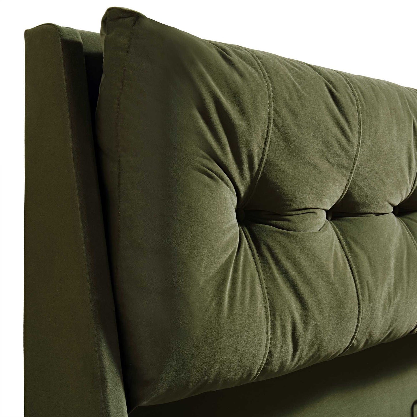 Hadley Moss Green Velvet Ottoman Bed with Storage