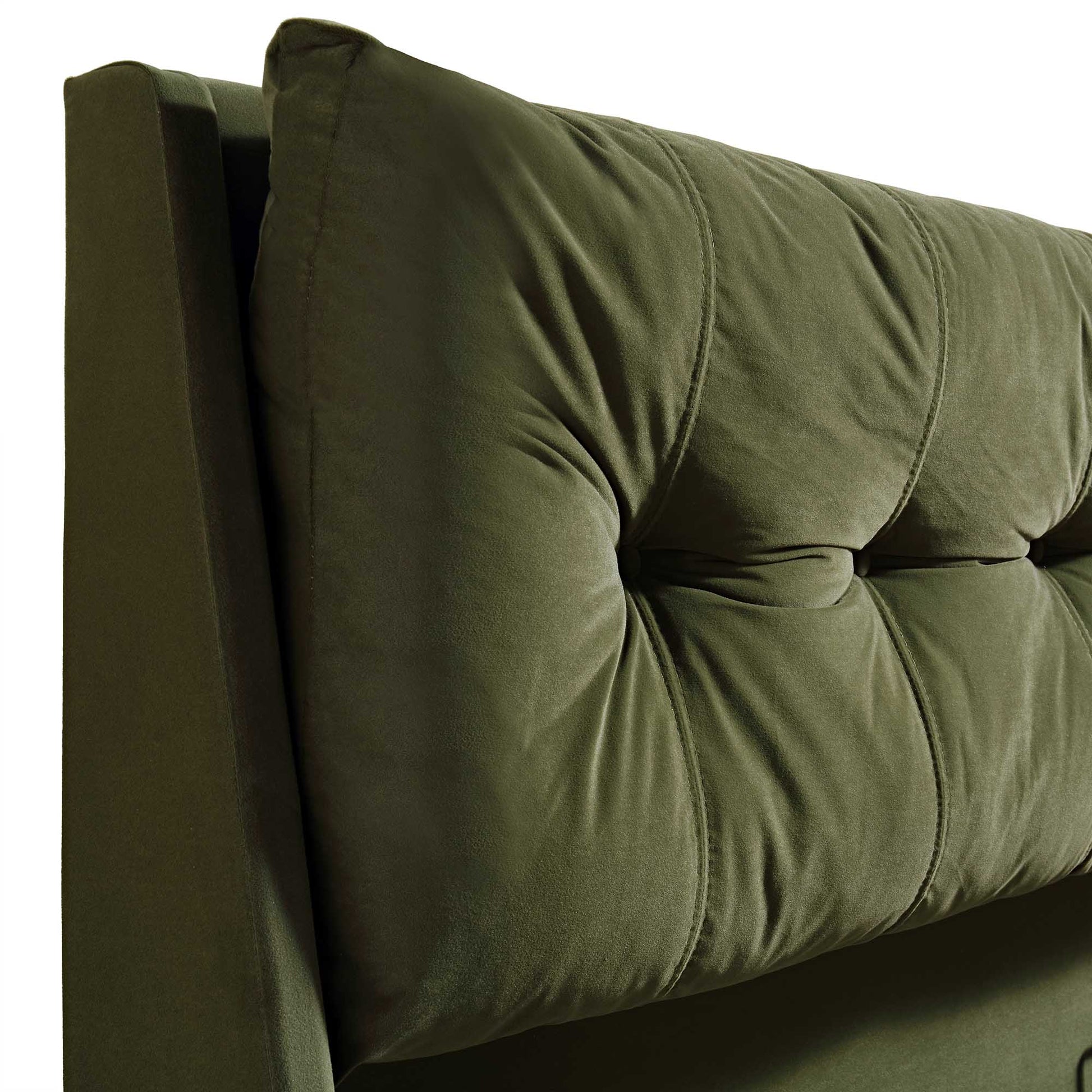 Hadley Moss Green Velvet Ottoman Bed with Storage