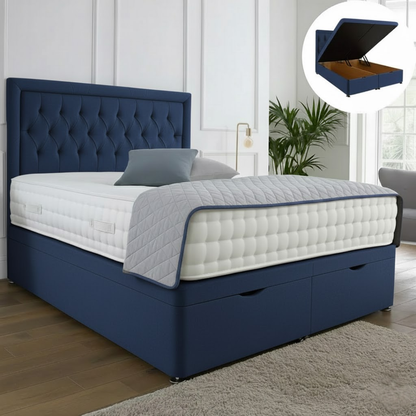 Serenity Ottoman End Lift Storage Divan Bed - With Headboard