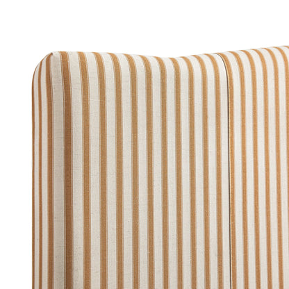 Chilworth Upholstered Ottoman Bed with Storage, Ochre Stripe Linen Blend