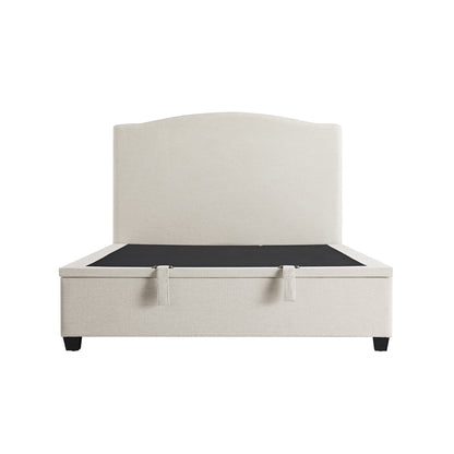 Chilworth Upholstered Ottoman Bed with Storage, Ivory Weave Fabric