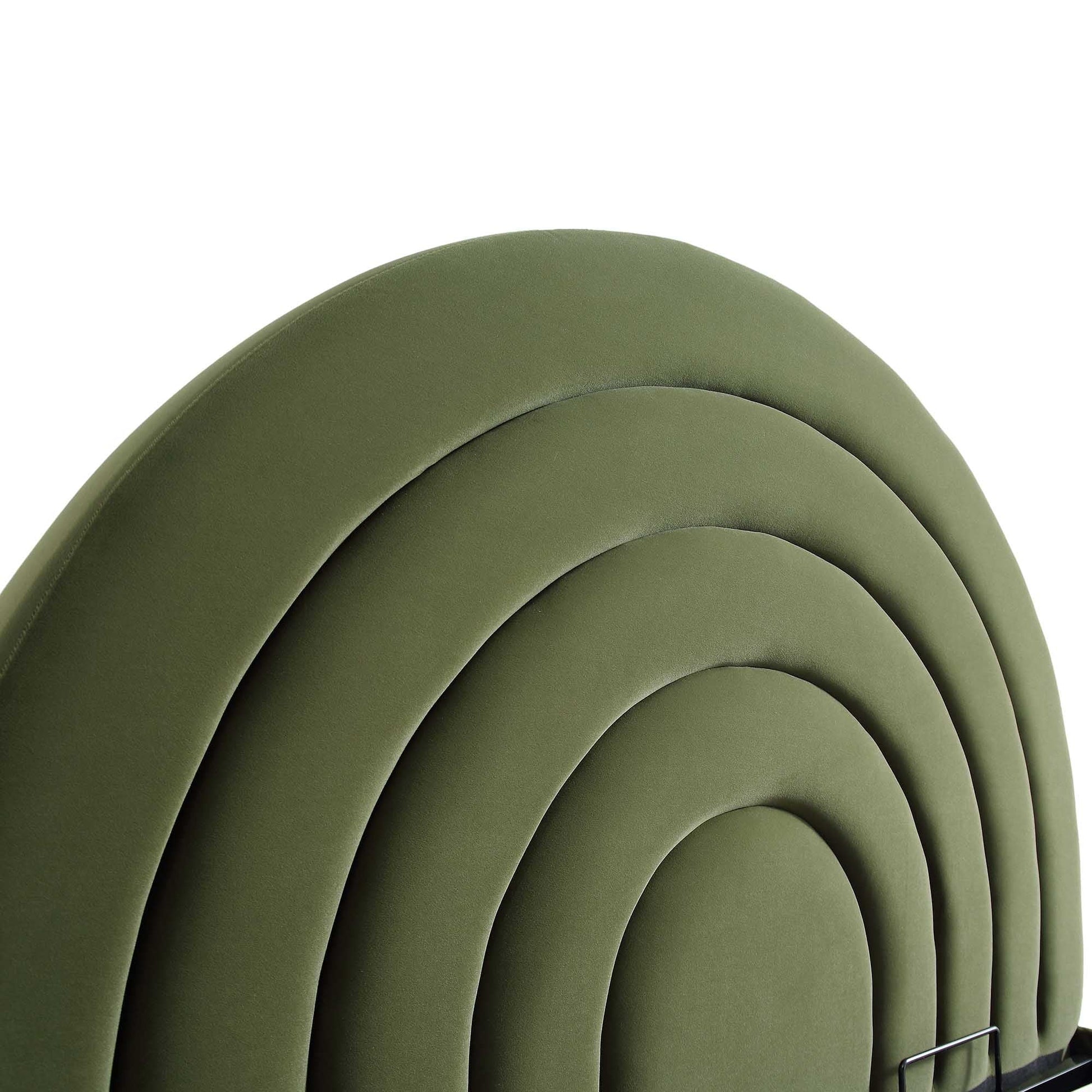 Archer Moss Green Velvet Ottoman Bed with Storage