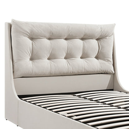Hadley Champagne Velvet TV Bed with Ottoman Storage