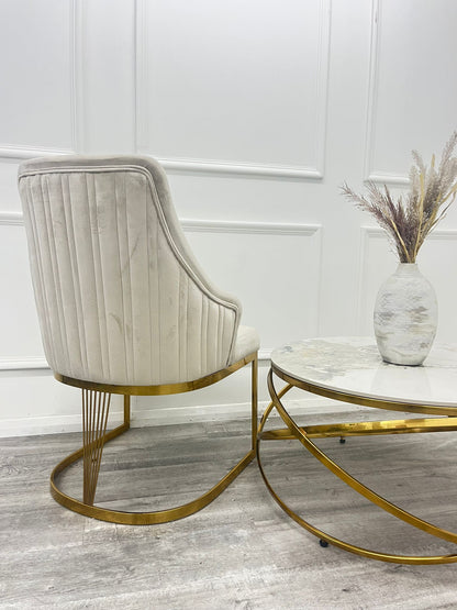 CHELMSFORD VELVET DINING CHAIR GOLD – view 11