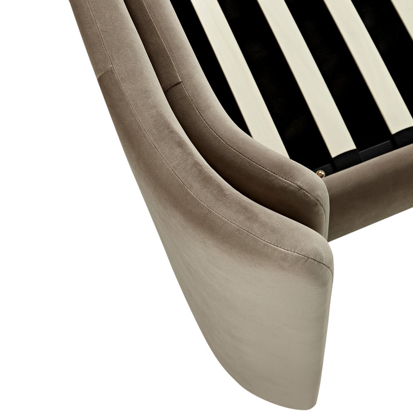 Jolene Layered Wingback Bed with Storage, Taupe Velvet