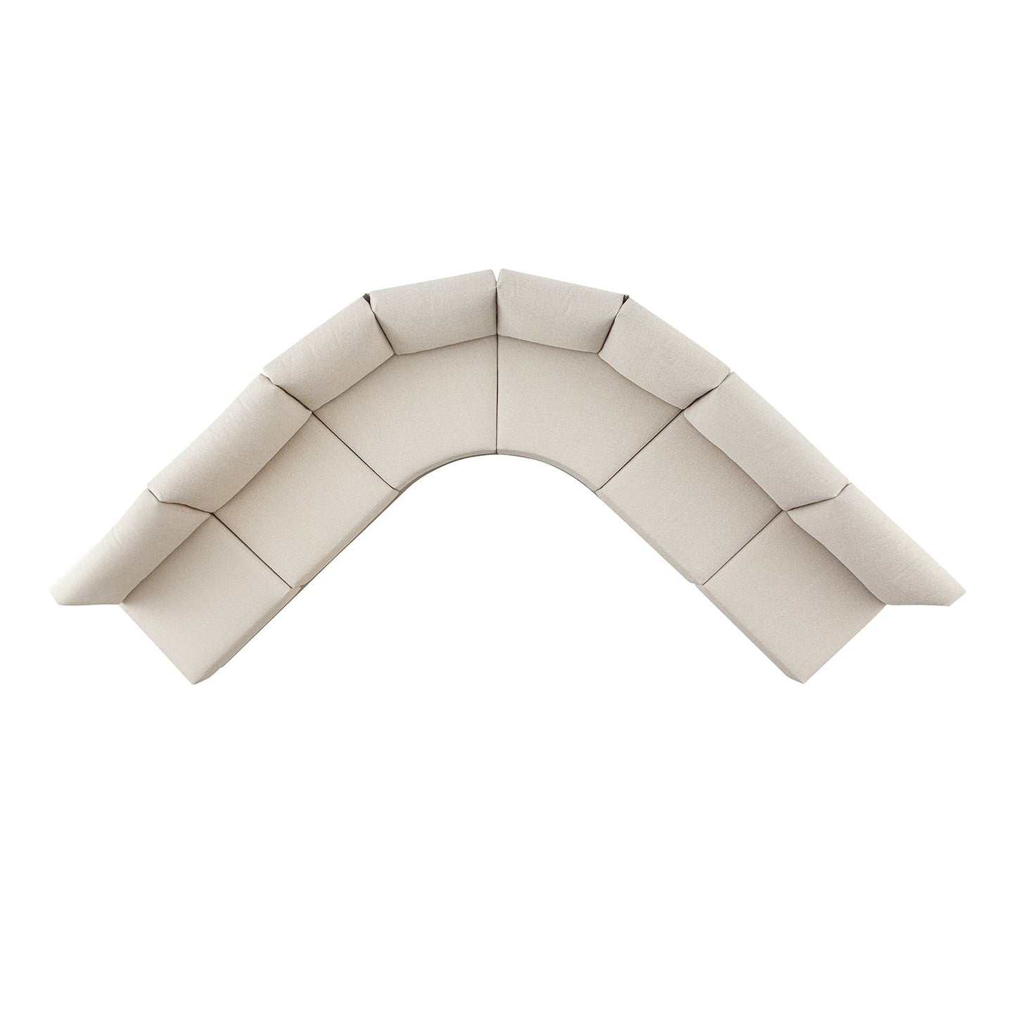 Jardin Aluminium Outdoor Modular 6-Piece Curved Corner Sofa Set, Pumice