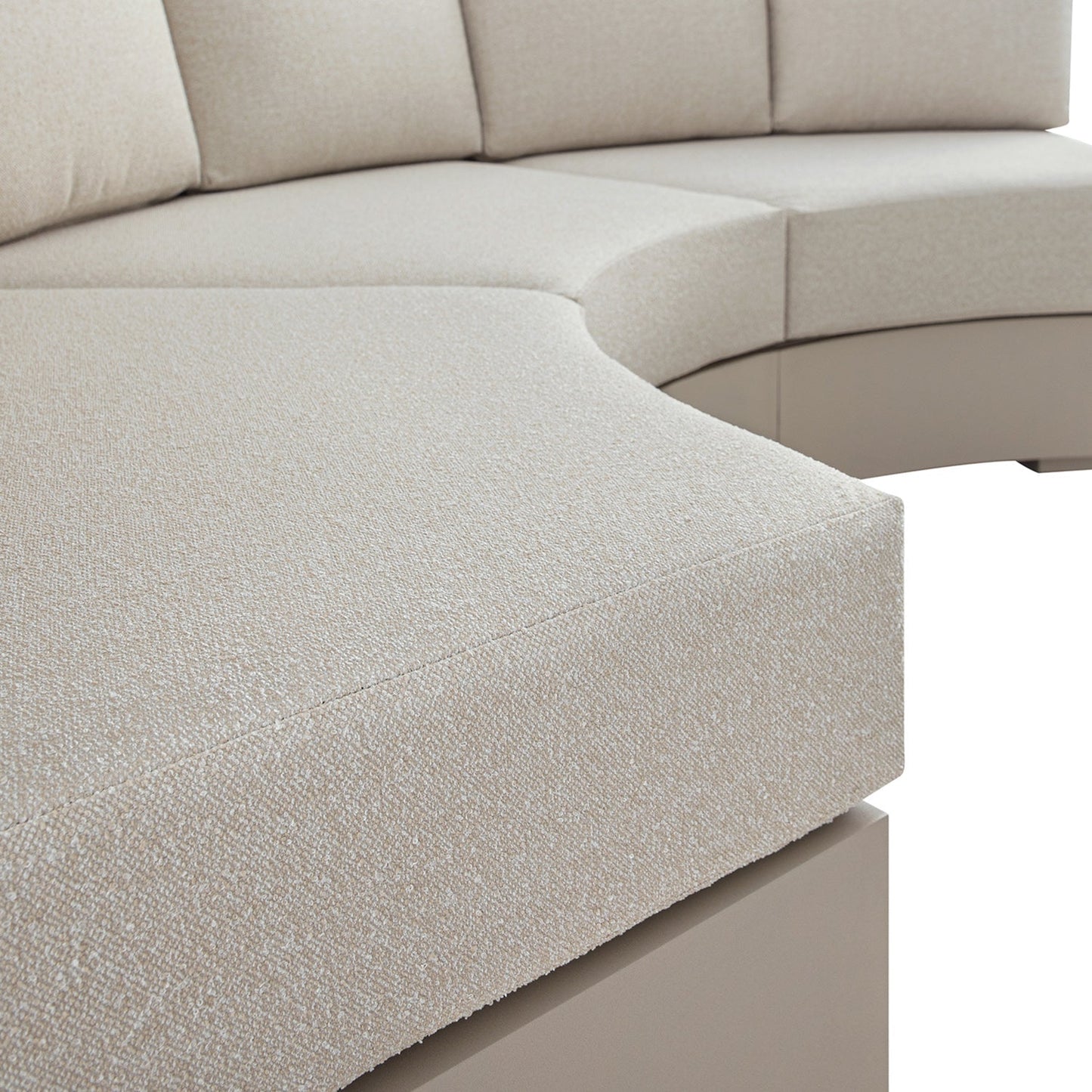 Jardin Aluminium Outdoor Modular Large 3-Piece Curved Sofa Set, Pumice