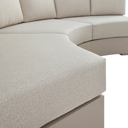Jardin Aluminium Outdoor Modular Large 3-Piece Curved Sofa Set, Pumice