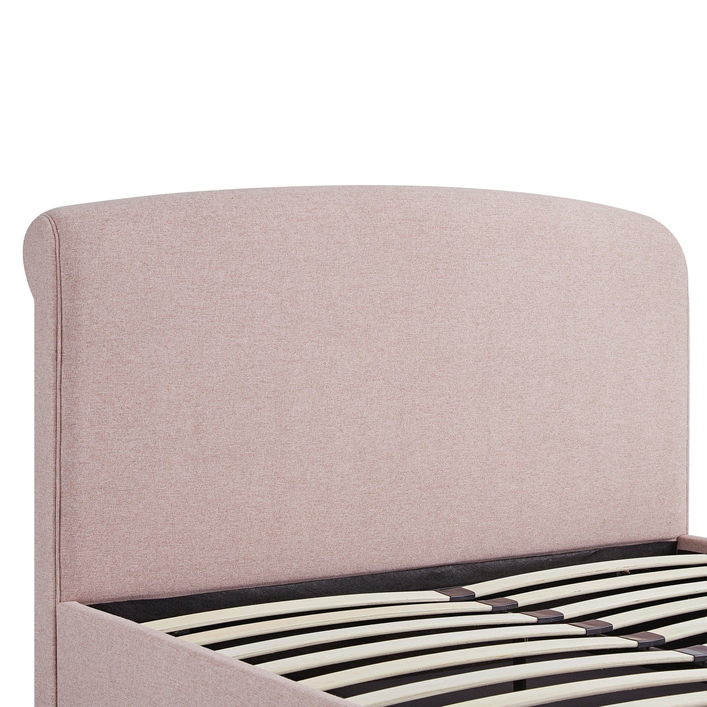 Porchester Ottoman Bed with Storage, Sleigh, Rosewater Pink Fabric
