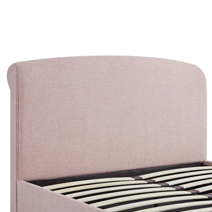 Porchester Ottoman Bed with Storage, Sleigh, Rosewater Pink Fabric