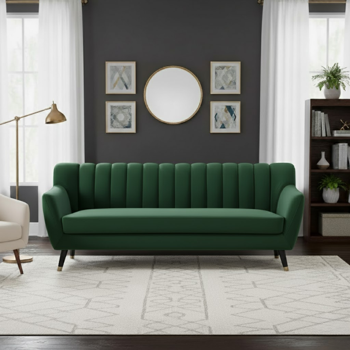 KD 3-Seater Velvet Sofa